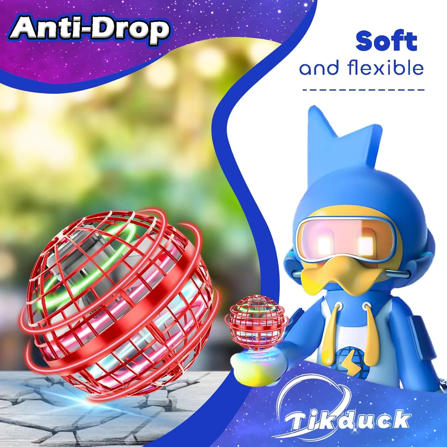 Tikduck Flying Orb Ball 2025 Toys Soaring Hover Boomerang Spinner Hand Controlled Mini Drone Cosmic Globe Spinning Kids Outdoor Fly Toy Birthday Gift Cool Stuff for Boys Girls 6 7 8 9 10  Year Old