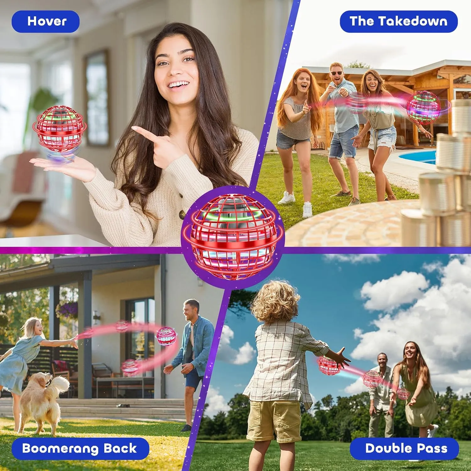 Tikduck Flying Orb Ball 2025 Toys Soaring Hover Boomerang Spinner Hand Controlled Mini Drone Cosmic Globe Spinning Kids Outdoor Fly Toy Birthday Gift Cool Stuff for Boys Girls 6 7 8 9 10  Year Old