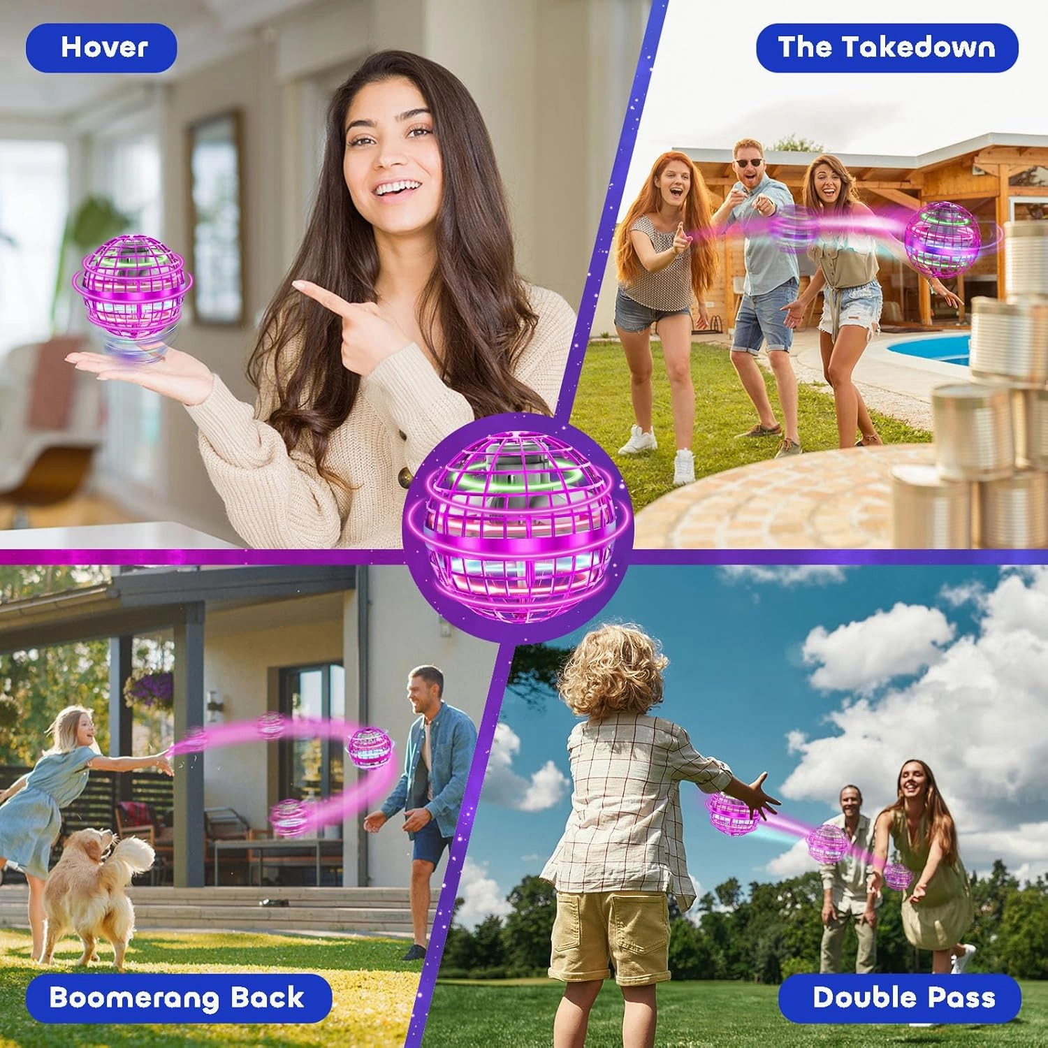 Tikduck Flying Orb Ball 2024 Toys Soaring Hover Boomerang Spinner Hand Controlled Mini Drone Cosmic Globe Spinning Kids Outdoor Fly Toy Birthday Gift Cool Stuff for Boys Girls 6 7 8 9 10  Year Old