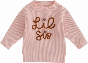 Toddler Baby Girls Sister Matching Set Knitted Sweater Embroidery Toddler Sweatshirt Romper Fall Winter Clothes