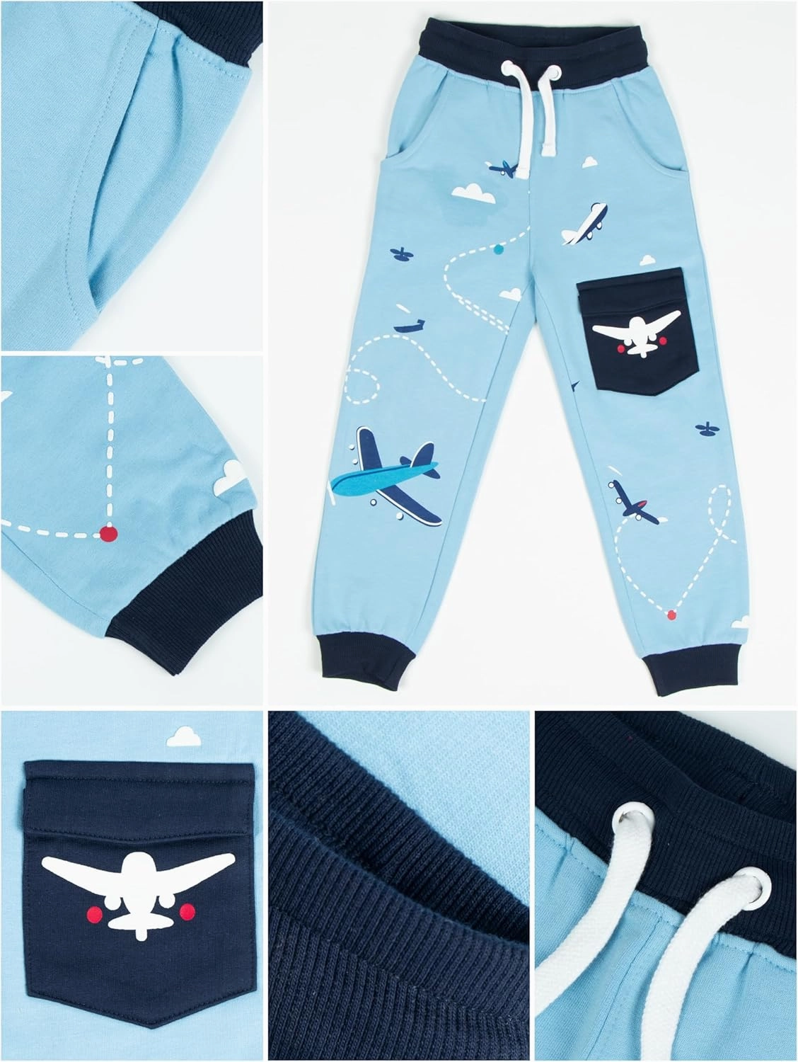 Toddler Boys Animal 3D Knee Knit French Terry Jogger/Pants - Pure Cotton