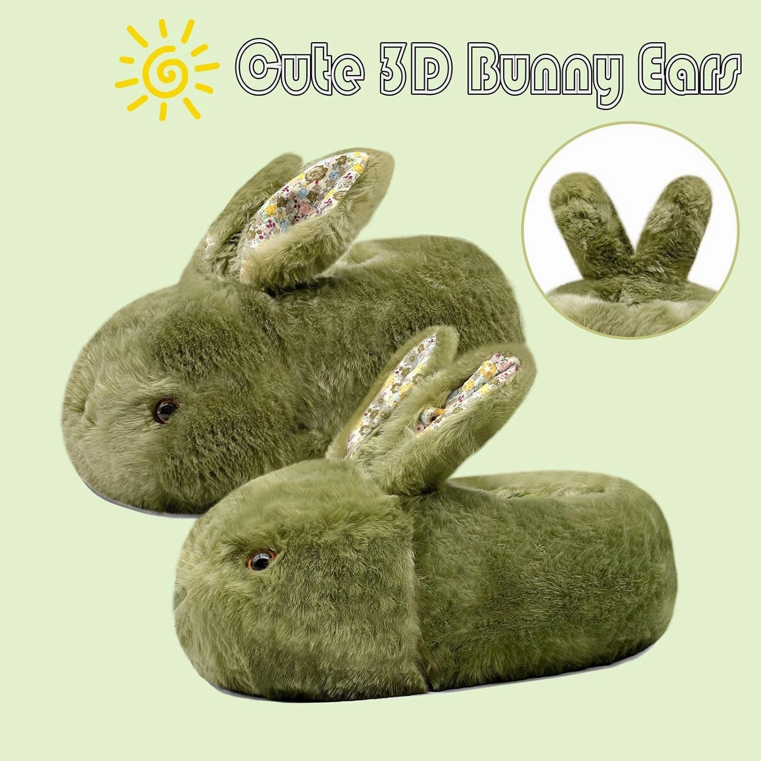 Toddler Bunny Slippers - Cute Kids Soft Plush Warm Winter Non-Slip House Slippers Indoor Shoes