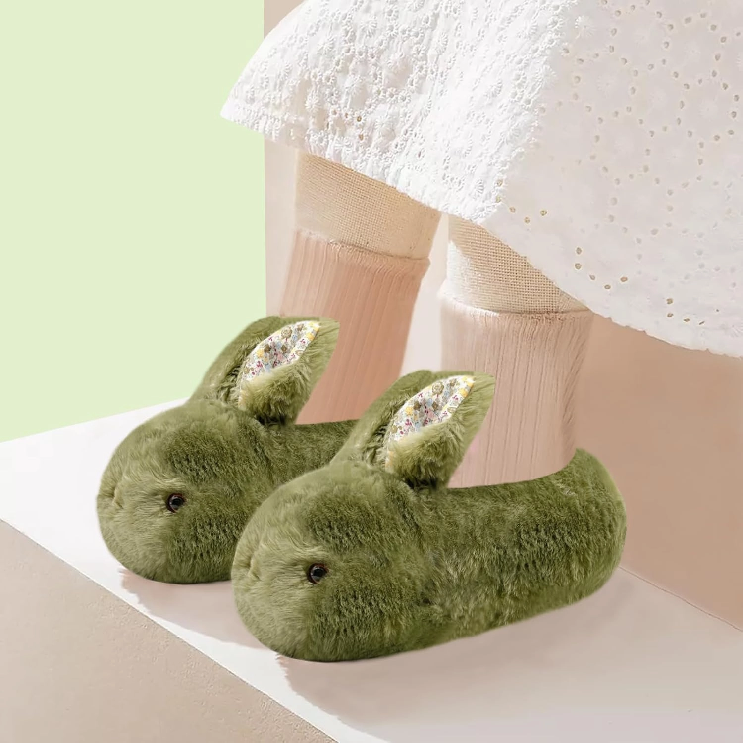 Toddler Bunny Slippers - Cute Kids Soft Plush Warm Winter Non-Slip House Slippers Indoor Shoes