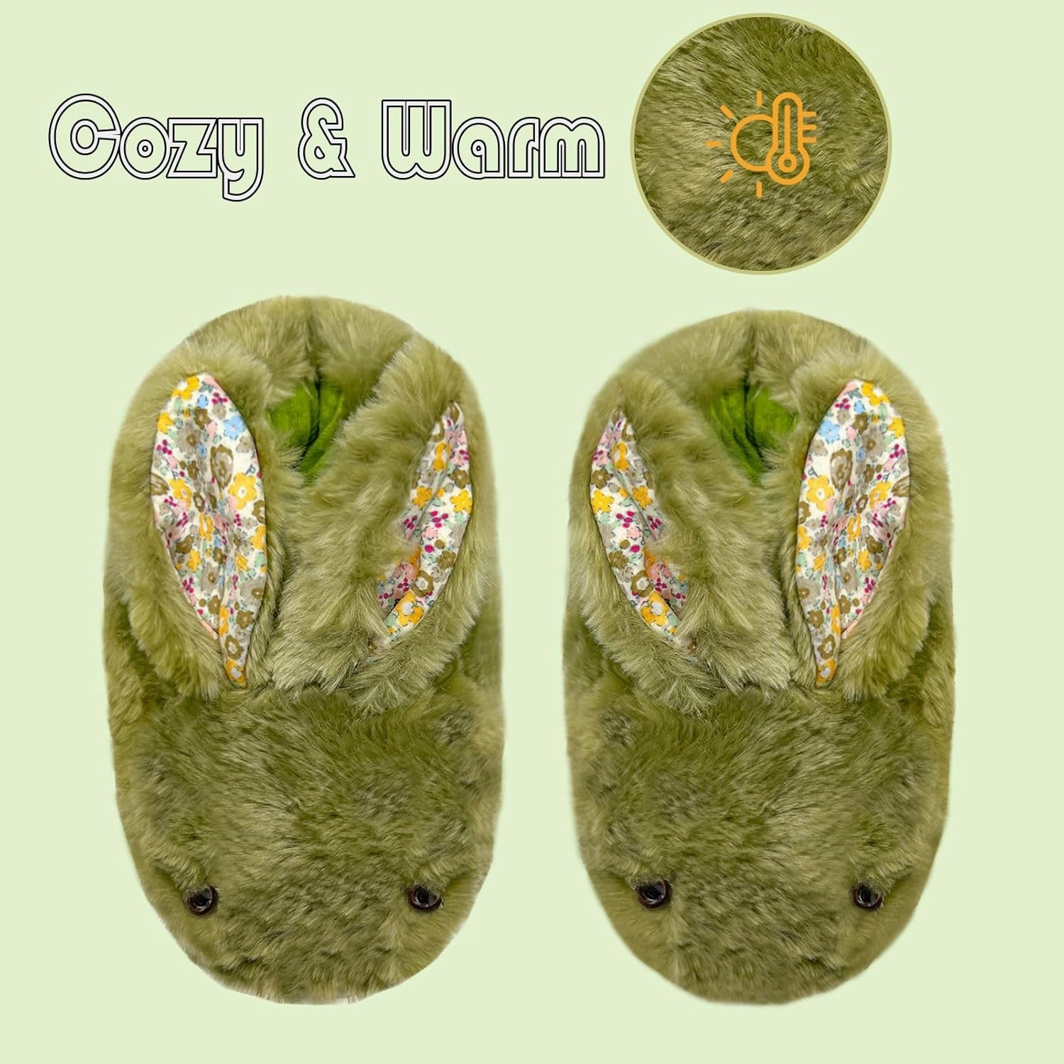 Toddler Bunny Slippers - Cute Kids Soft Plush Warm Winter Non-Slip House Slippers Indoor Shoes