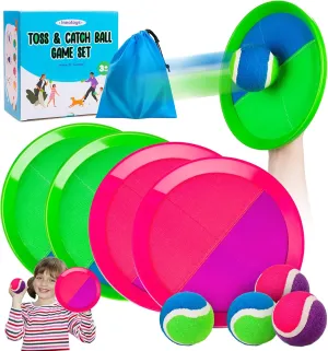 Toss and Catch Ball Game - Ideal Outdoor Beach, Pool & Yard Toy for Toddlers and Kids Ages 4, 5, 6, 7, 8 , Perfect for Boys Girls - Great Birthday Gift & Easter Basket Stuffer