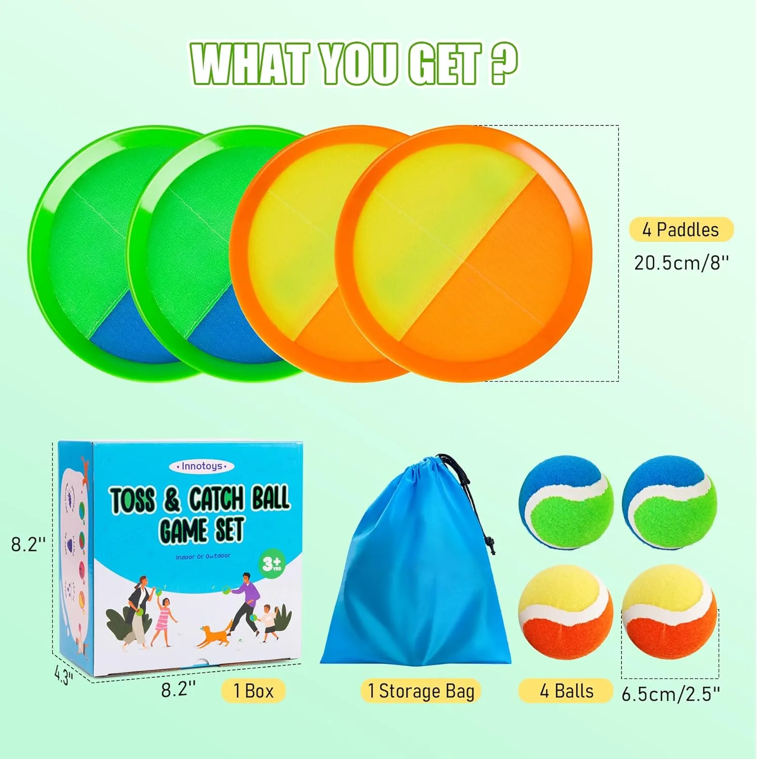 Toss and Catch Ball Game - Ideal Outdoor Beach, Pool & Yard Toy for Toddlers and Kids Ages 4, 5, 6, 7, 8 , Perfect for Boys Girls - Great Birthday Gift & Easter Basket Stuffer