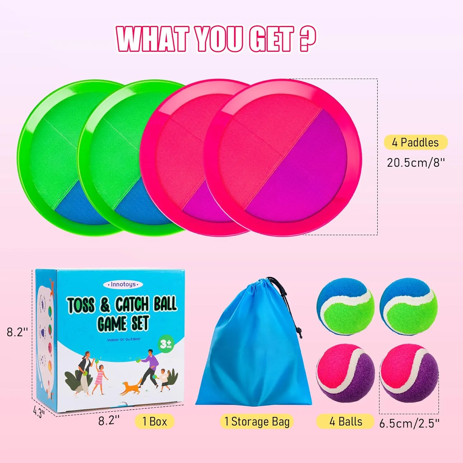 Toss and Catch Ball Game - Ideal Outdoor Beach, Pool & Yard Toy for Toddlers and Kids Ages 4, 5, 6, 7, 8 , Perfect for Boys Girls - Great Birthday Gift & Easter Basket Stuffer