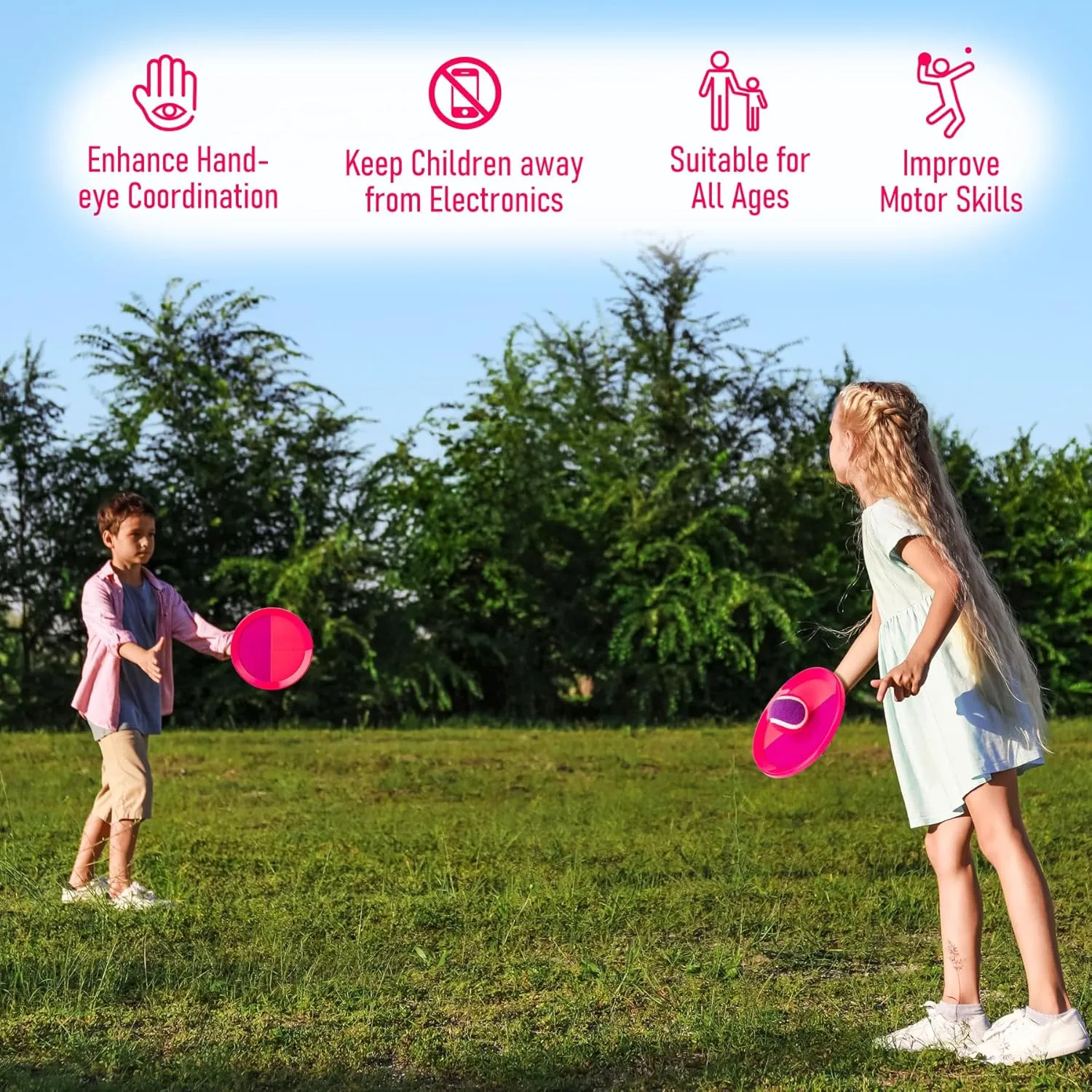 Toss and Catch Ball Game - Ideal Outdoor Beach, Pool & Yard Toy for Toddlers and Kids Ages 4, 5, 6, 7, 8 , Perfect for Boys Girls - Great Birthday Gift & Easter Basket Stuffer