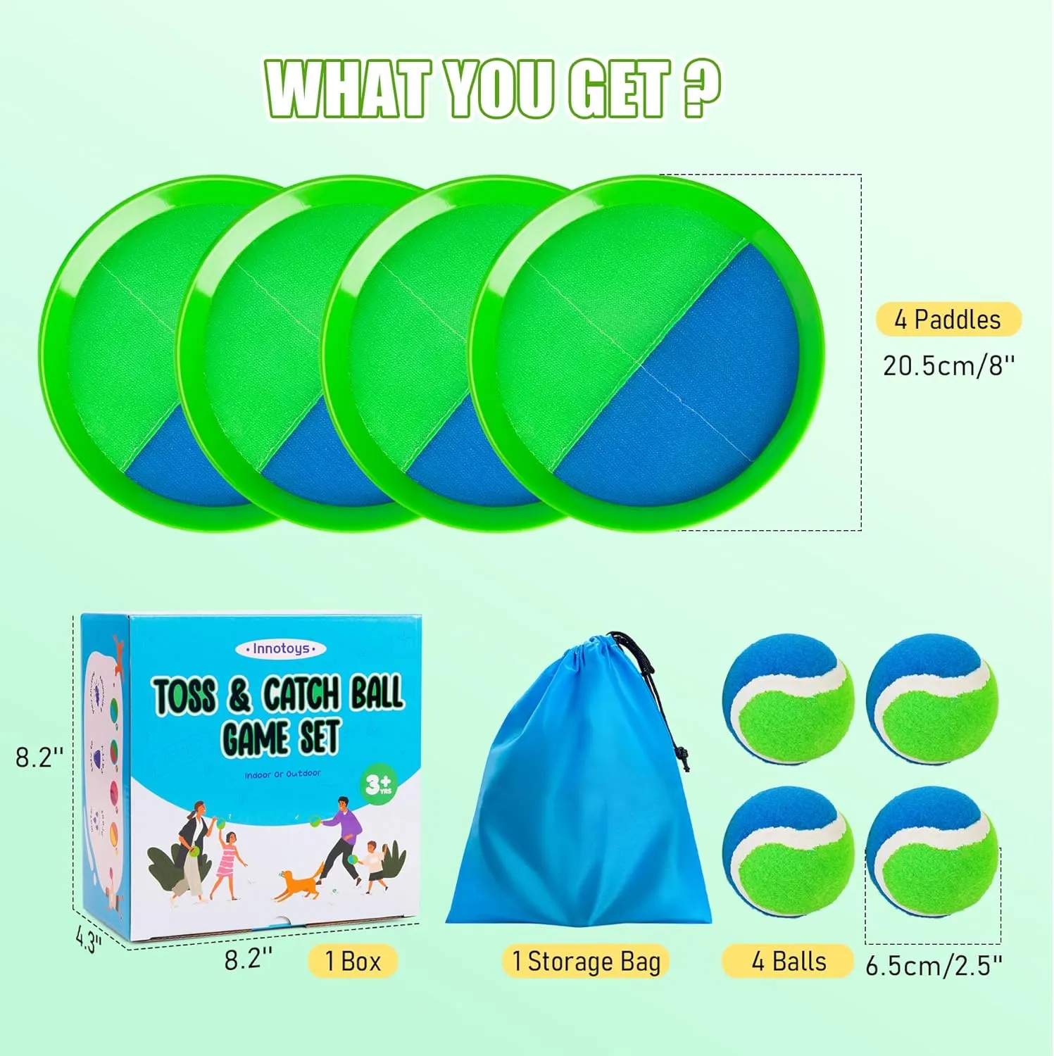 Toss and Catch Ball Game - Ideal Outdoor Beach, Pool & Yard Toy for Toddlers and Kids Ages 4, 5, 6, 7, 8 , Perfect for Boys Girls - Great Birthday Gift & Easter Basket Stuffer