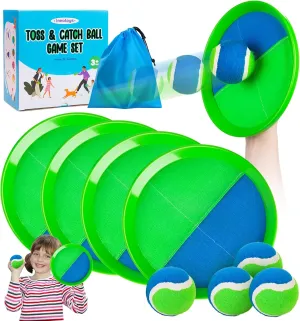 Toss and Catch Ball Game - Ideal Outdoor Beach, Pool & Yard Toy for Toddlers and Kids Ages 4, 5, 6, 7, 8 , Perfect for Boys Girls - Great Birthday Gift & Easter Basket Stuffer