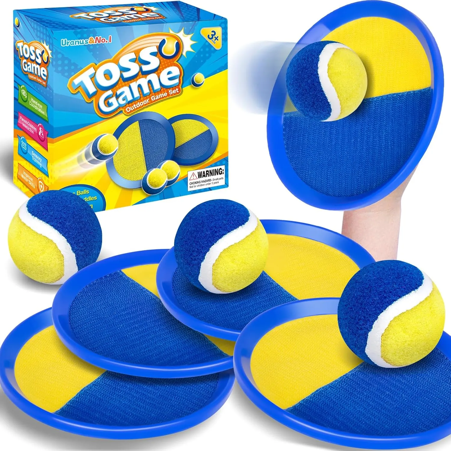 Toss and Catch Ball Game Set, Outdoor Toys for Kids Ages 4-8, Beach Pool Yard Games for Toddlers and Family, Summer Outside Activities , Birthday Gifts for Ages 3 4 5 6 8 12 Year Old Boys Girls