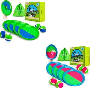 Toss and Catch Ball Set - Indoor Outdoor Toys for Kids Games - Outside Yard Pool Beach Toys for 3 4 5 6 7 8  Years Old Boys Girls - Birthday Gift Easter Basket Stuffers - 4 Pack Green/Pink
