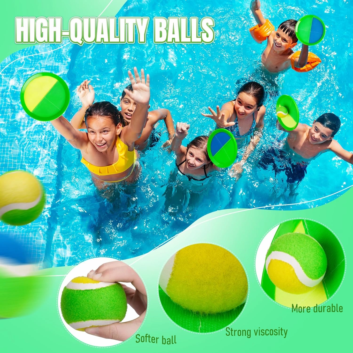 Toss and Catch Ball Game - Ideal Outdoor Beach, Pool & Yard Toy for Toddlers and Kids Ages 4, 5, 6, 7, 8 , Perfect for Boys Girls - Great Birthday Gift & Easter Basket Stuffer