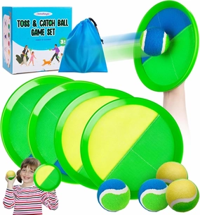 Toss and Catch Ball Game - Ideal Outdoor Beach, Pool & Yard Toy for Toddlers and Kids Ages 4, 5, 6, 7, 8 , Perfect for Boys Girls - Great Birthday Gift & Easter Basket Stuffer