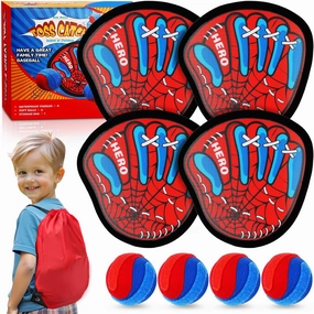 Toss and Catch Ball Game Set,Fun Velcro Ball and Catch Game Outdoor Toys for Kids Ages 3 4 5 6 7 8, Outside Yard Pool Beach Toddler Baseball Glove for Boys Girls Birthday