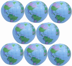 Totority Inflatable Globe Beach Ball 8pcs PVC Balls for Boys and Girls Pool Home Decor