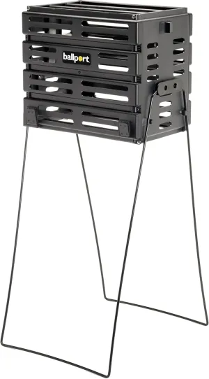 Tourna Ballport Tennis Ball Hopper Holds 80 Balls Durable and Lightweight – Black