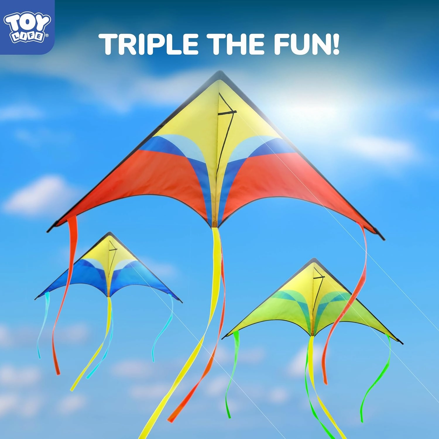 TOY Life Delta Kites for Kids & Adults – Easy to Fly Large Kites for Outdoor Beach & Park Fun – Durable, Lightweight & High-Flying for Kids Ages 4-8