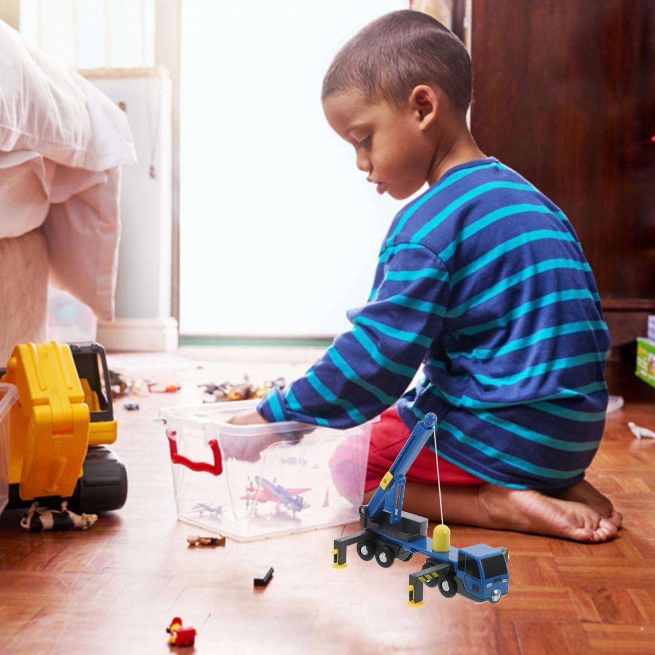 TOYANDONA Crane Model Engineering Car 2pcs Engineering Vehicle Mini Toys Truck Toys Woody Toy Engineering Car Toy Telescopic Crane Lifter Truck Model Crane Model Train Crane Truck Plastic