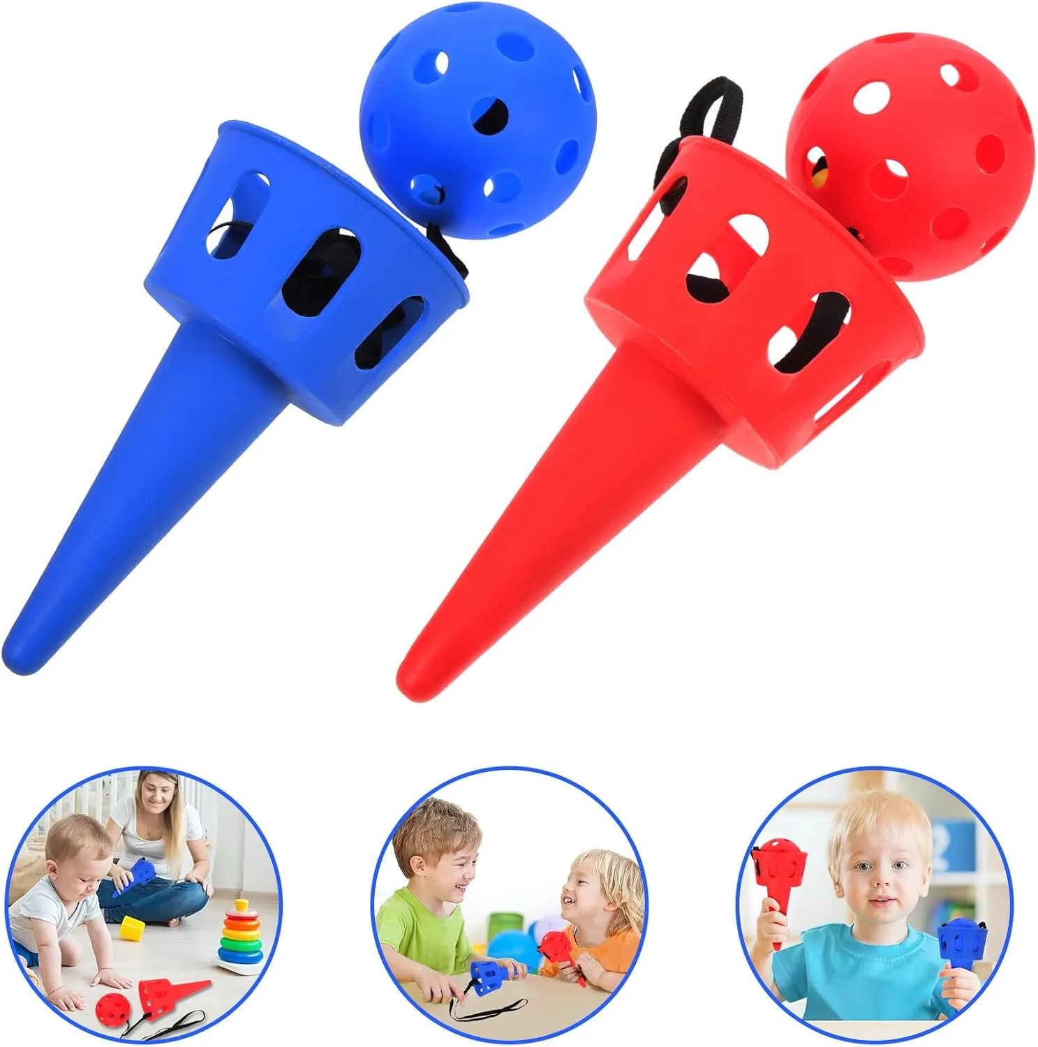 Toyvian 2 Sets Kids Outdoor Playset Birthday Gift Bag Stuffers Catch Game Spoon Catch The Ball Catcher Gift