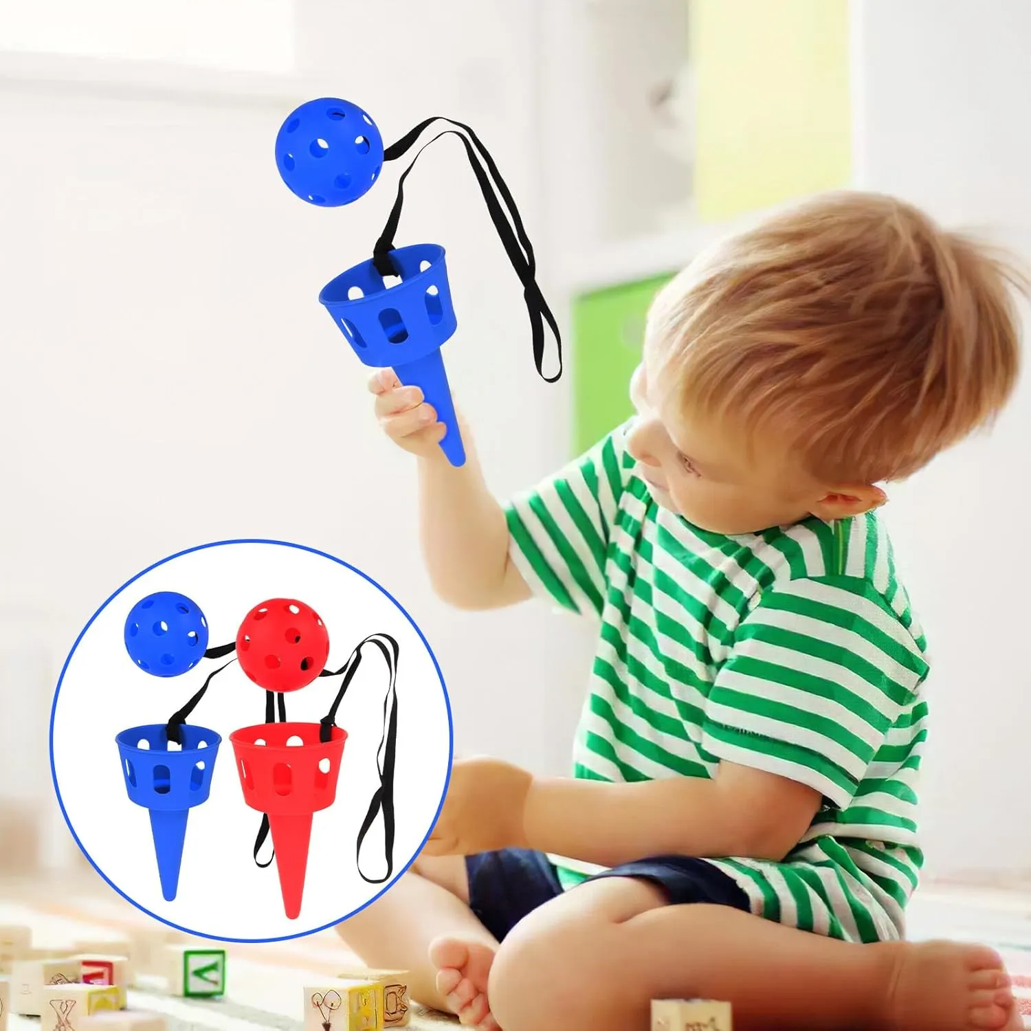 Toyvian 2 Sets Kids Outdoor Playset Birthday Gift Bag Stuffers Catch Game Spoon Catch The Ball Catcher Gift