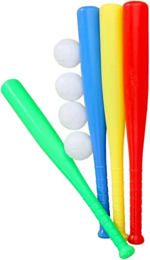Toyvian Baseball 1 Set 3pc Kids Baseball Bat and Ball Set Plastic Baseball Bat Outdoor Toy for Toddlers Boys Girls (Random Color) Plastic Baseball Bat