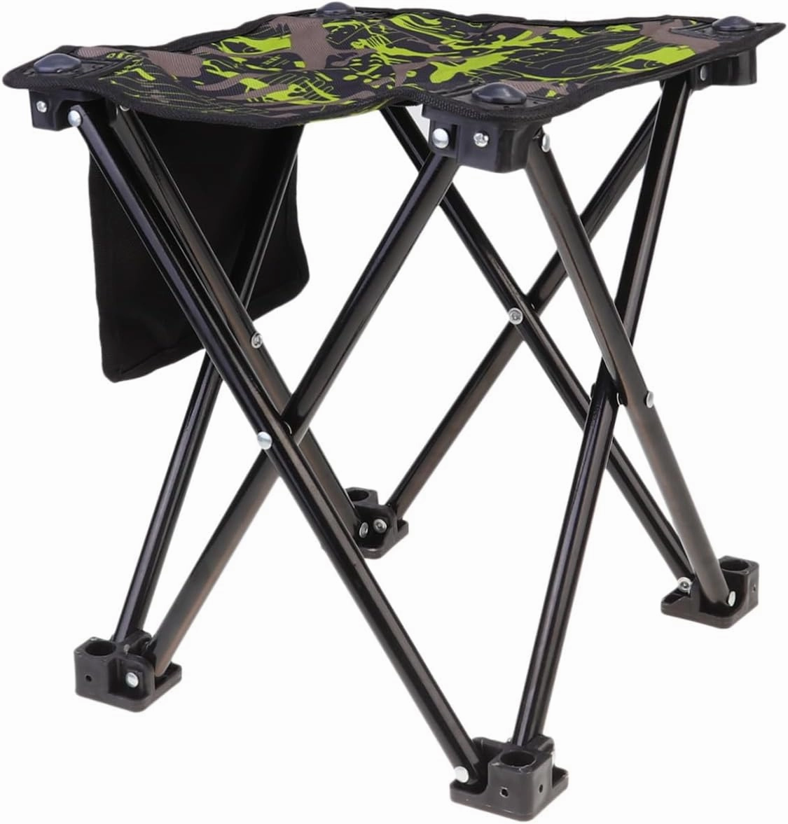 Toyvian Outdoor Folding Chair Stainless Steel Fishing Stool Camping Seat for Beach Hiking and BBQ Comfortable for Travel and Picnics Camouflage Design