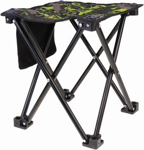Toyvian Outdoor Folding Chair Stainless Steel Fishing Stool Camping Seat for Beach Hiking and BBQ Comfortable for Travel and Picnics Camouflage Design
