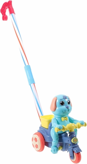 Toyvian Plastic Baby Push Toy Toddler Pull Toy with Handle Basket Pull Along Toy Music Puppy Push and Pull Walking Toy Baby Walk Behind Push Toy for Infant Learning Walker 19.6 Inch