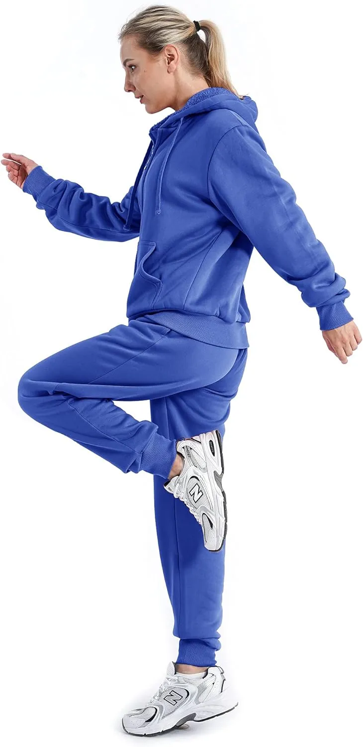Track Suits for Women Set Sherpa lined Casual 2 Piece Outfits Sweatsuit