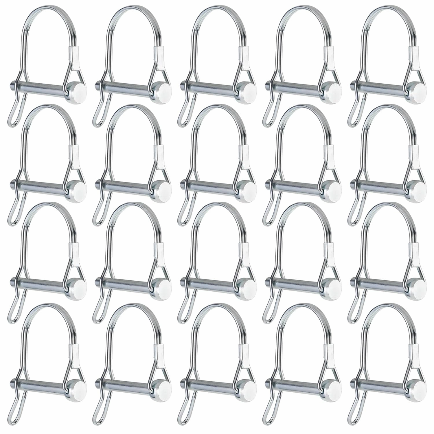 Trailer Coupler Pin, Wire Lock Pins, Shaft Locking Pin, Wire Locking Pin, Arch Shape Safety Coupler Pin with Long Ear for Trailer Farm (20 Pieces, 6mm x 44.5mm)