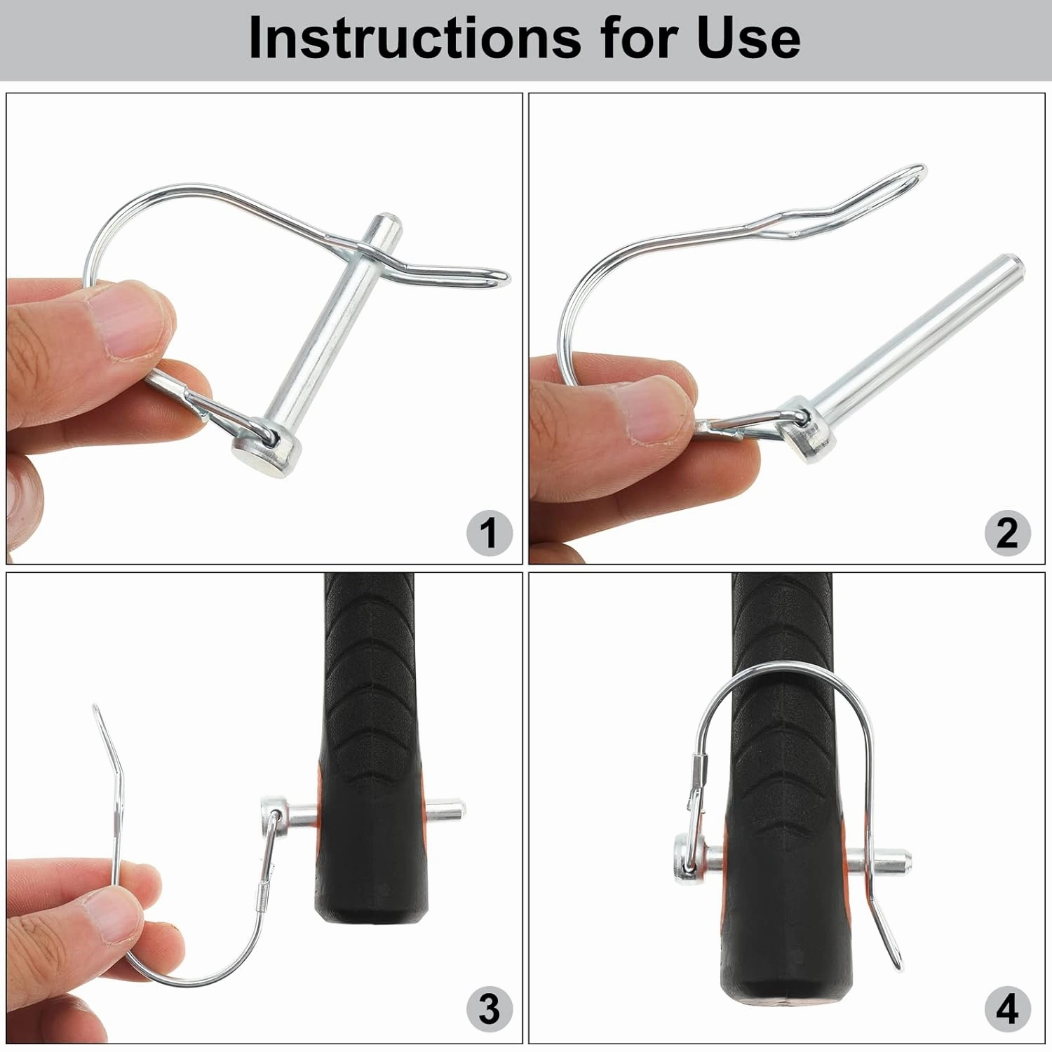 Trailer Coupler Pin, Wire Lock Pins, Shaft Locking Pin, Wire Locking Pin, Arch Shape Safety Coupler Pin with Long Ear for Trailer Farm (20 Pieces, 6mm x 44.5mm)