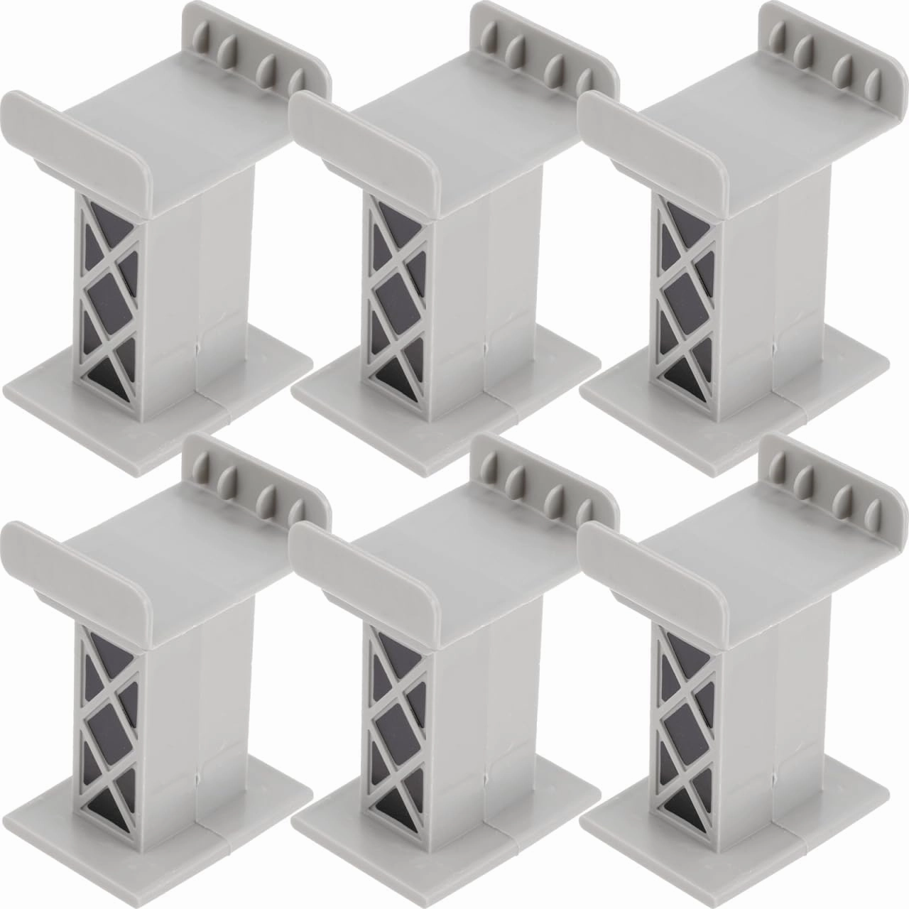Train Bridge 18 Pcs Train Pier Train Track Risers Train Track Railway Supports Train Bridge Riser Toy Train Bridge Supports Train Bridge Block Track Toy