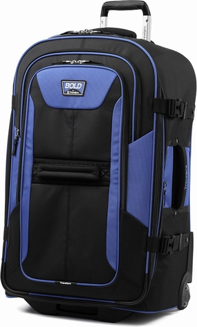 Travelpro Unisex-Adult Bold Softside Expandable Rollaboard Upright Luggage, Blue/Black, Checked-Large 28-Inch