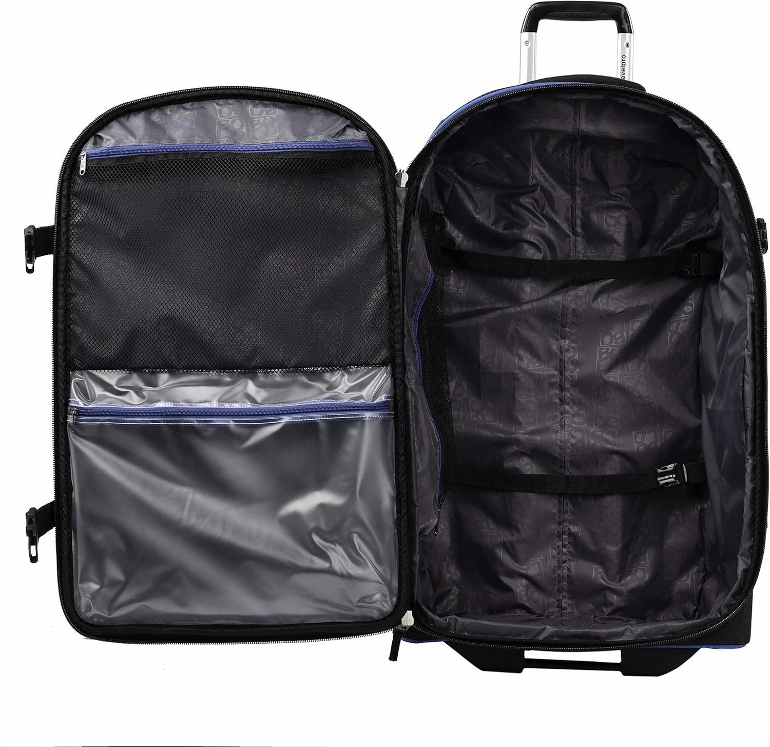 Travelpro Unisex-Adult Bold Softside Expandable Rollaboard Upright Luggage, Blue/Black, Checked-Large 28-Inch