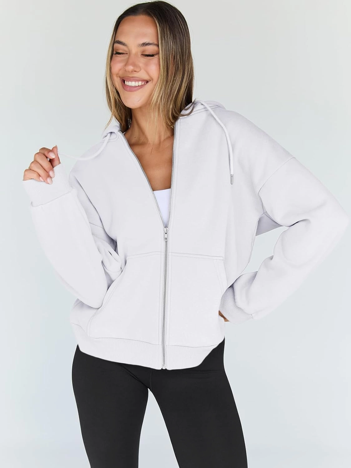 Trendy Queen Womens Zip Up Hoodies Oversized Sweatshirts Fall Fashion Outfits Casual Jackets 2025 Winter Clothes