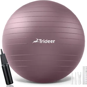Trideer Yoga Ball - Exercise Ball for Workout pilates Stability - Anti-Burst and Slip Resistant for physical therapy, Birthing, Stretching & Core Workout, Office Ball Chair, Flexible Seating, Home Gym