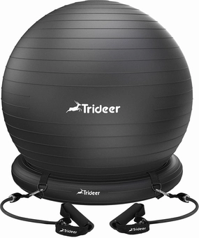 Trideer Ball Chair - Yoga Ball with Base & Bands for Home Gym Workout