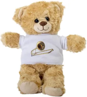 Trombone Teddy Bear, Gift Stuffed Animal, Plush Teddy Bear with Tee, Gift for Her, Birthday Basket Idea