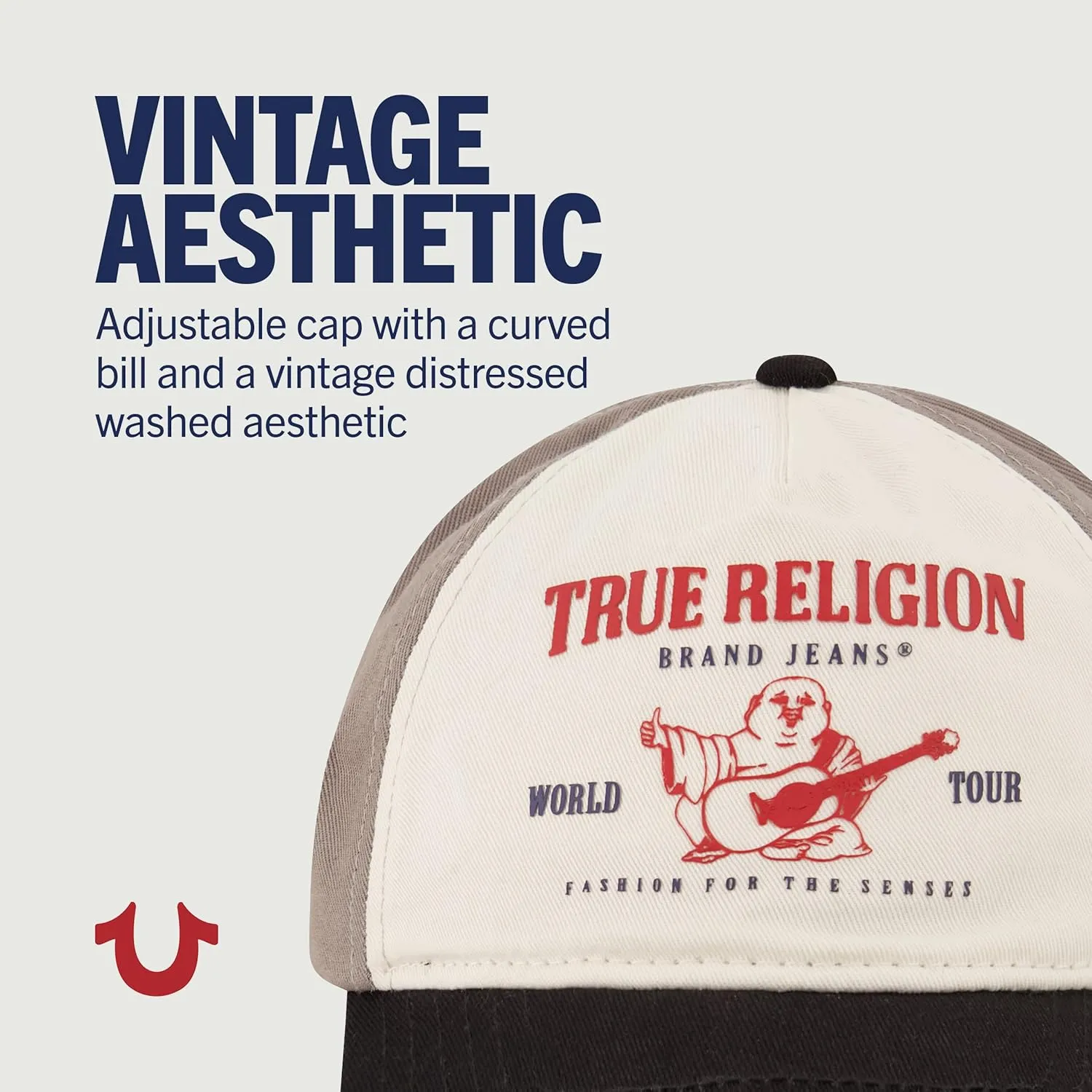 True Religion unisex-adult True Religion Kids Hat With Buddah Logo, 5 Panel Cotton Twill, Adjustable Baseball Cap