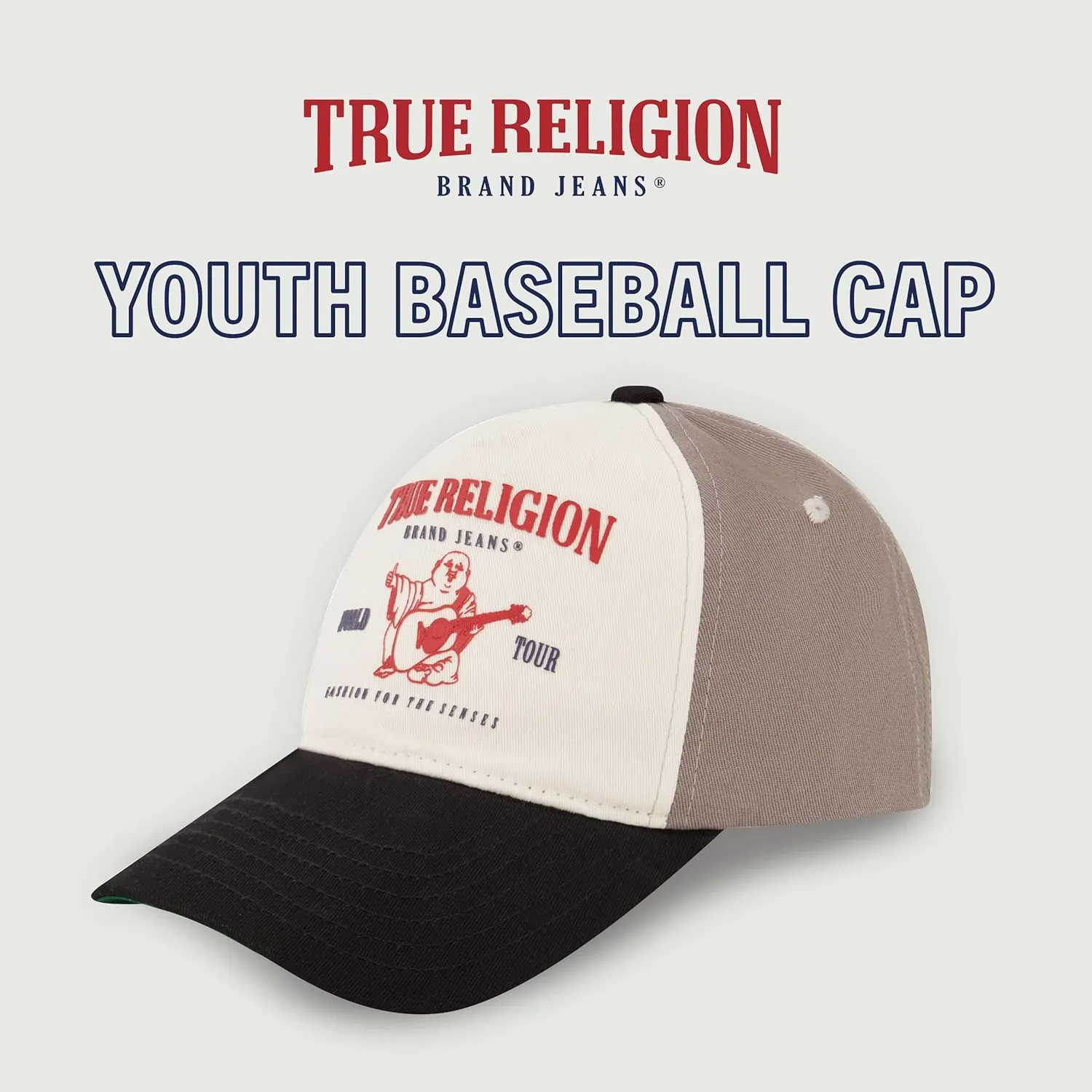 True Religion unisex-adult True Religion Kids Hat With Buddah Logo, 5 Panel Cotton Twill, Adjustable Baseball Cap