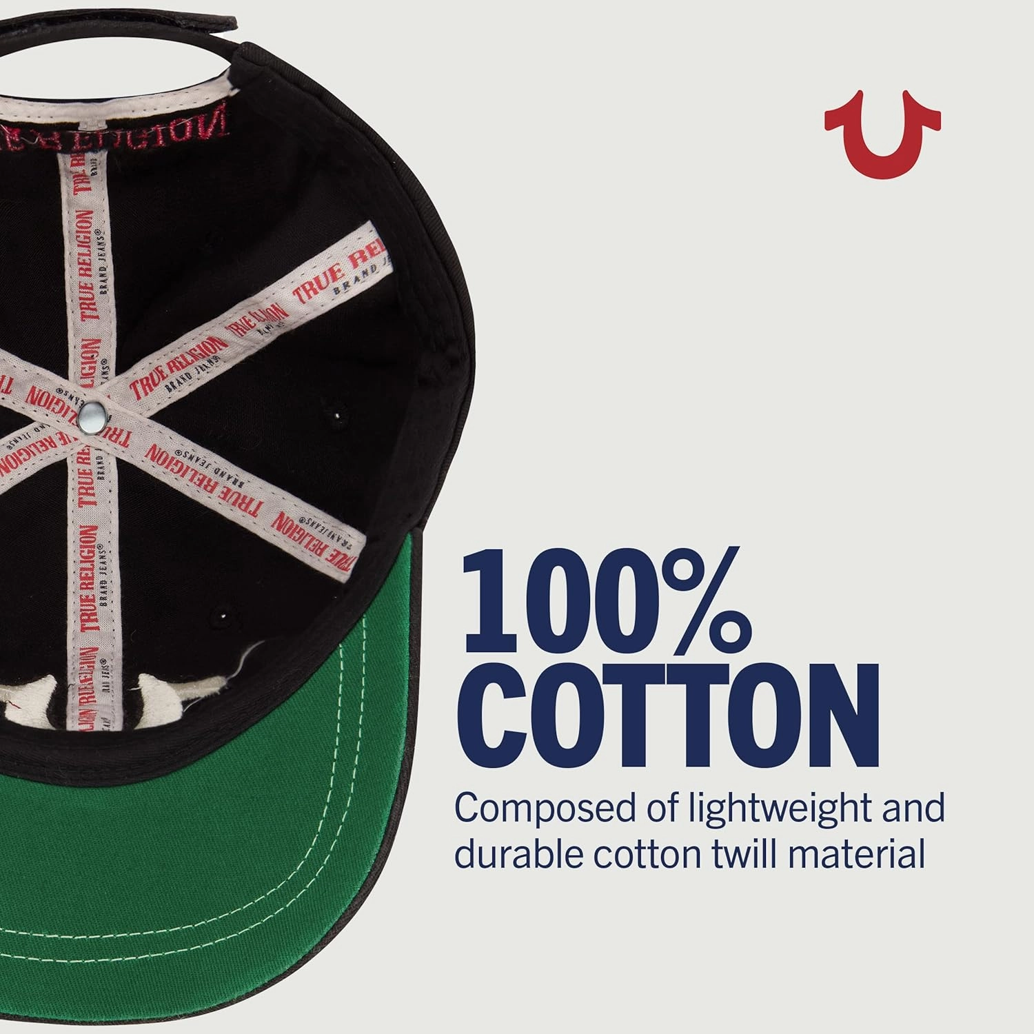 True Religion Boys Kids Baseball Hat with Large Horseshoe Logo