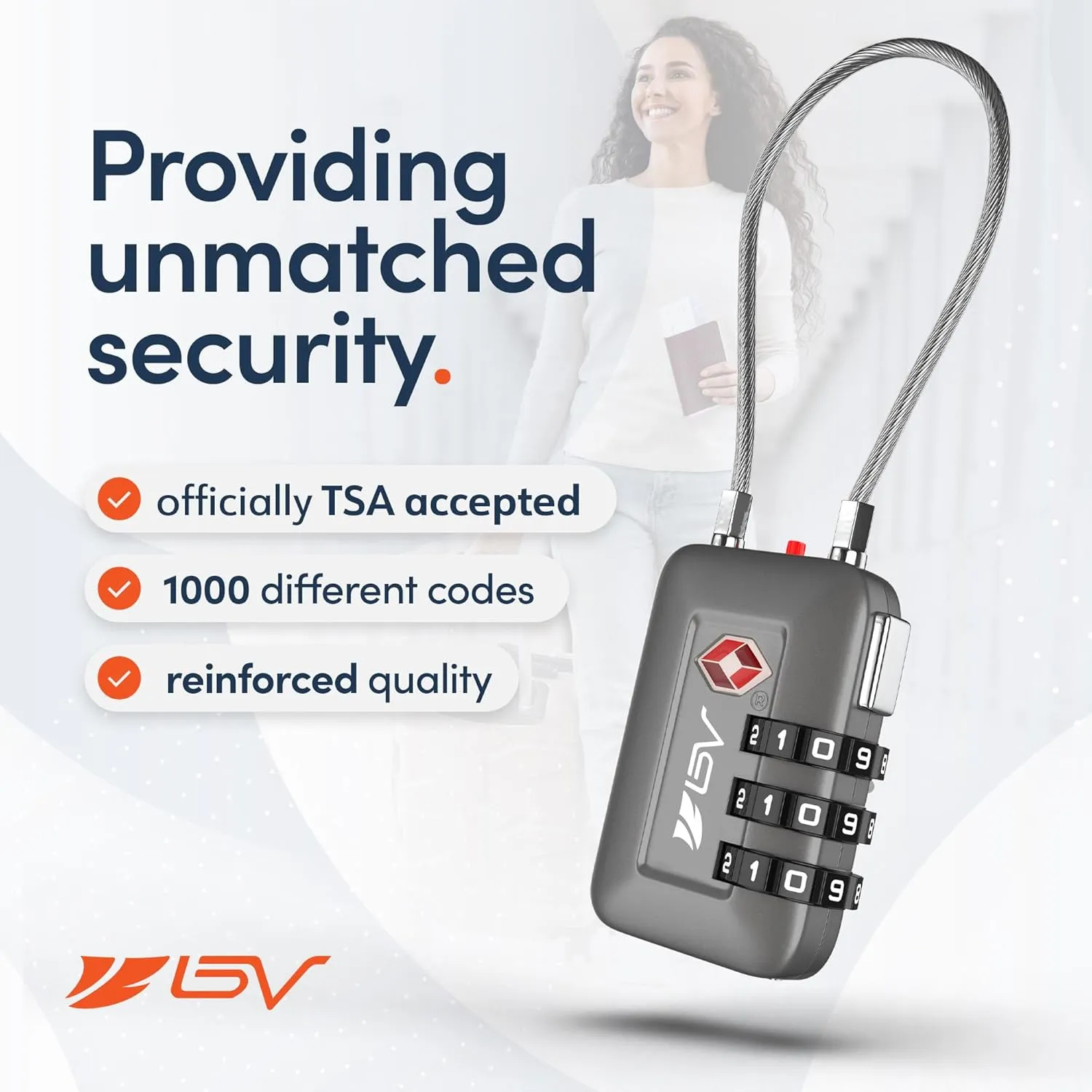 TSA Accepted Luggage Travel Lock, Set-Your-Own Combination Lock for School Gym Locker, Luggage Suitcase Baggage Locks, Filing Cabinets, Toolbox, Case (Slate Gray, 2 Pack)