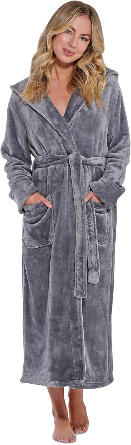 Turquaz Plush Robes For Women, Soft Warm Fleece Bathrobe for Women