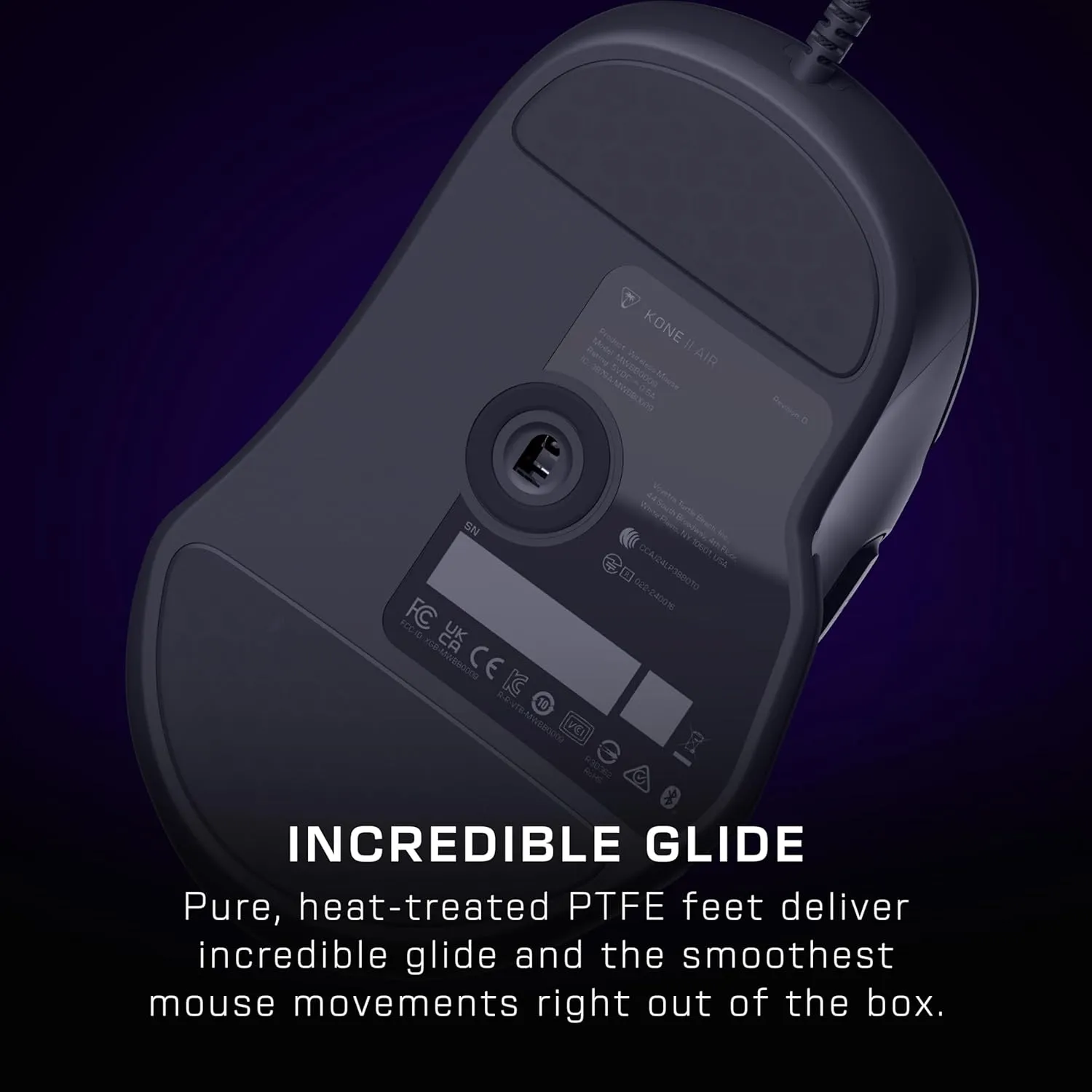 Turtle Beach Kone II – Wired Ergonomic RGB Gaming Mouse, 26K DPI Optical Sensor, 100M Click Life Optical Switches, 23 Customizable Inputs, 4D Scroll Wheel, Pure PTFE Glides - Ash Black