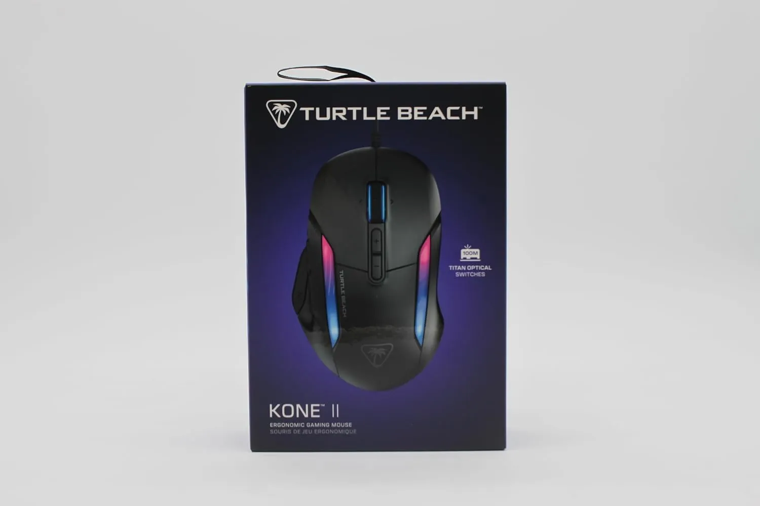 Turtle Beach Kone II – Wired Ergonomic RGB Gaming Mouse, 26K DPI Optical Sensor, 100M Click Life Optical Switches, 23 Customizable Inputs, 4D Scroll Wheel, Pure PTFE Glides - Ash Black