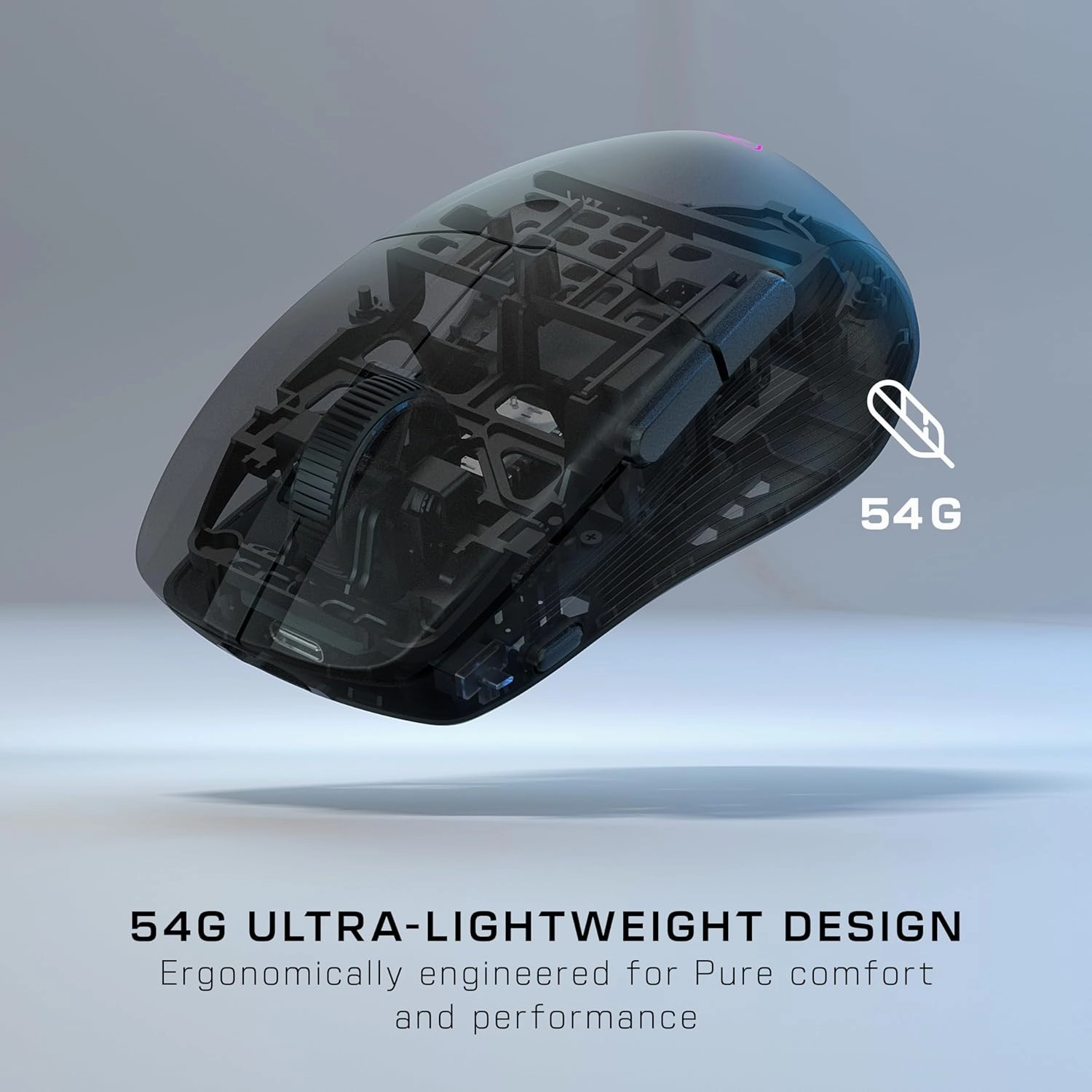 Turtle Beach Pure Air - Ultra-Light Wireless Ergonomic RGB Gaming Mouse, 26K DPI Optical Sensor, 125 Hour Battery, Dual Wireless System, Titan Optical Switches, Bluetooth, RGB Illumination - Black