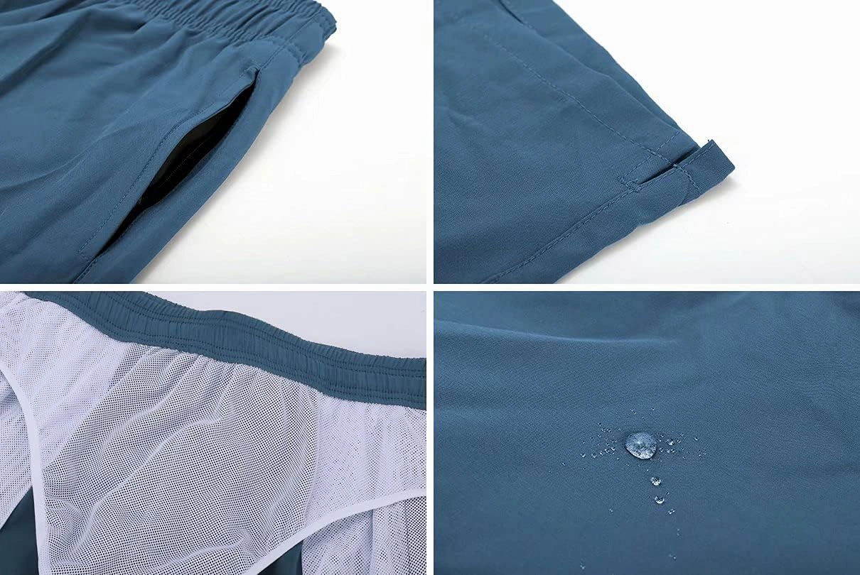 Tyhengta Men's Swim Trunks Quick Dry Beach Shorts with Zipper Pockets and Mesh Lining