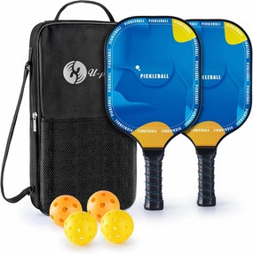 U-pick Pickleball Paddles Set of 2, Lightweight Fiberglass Pickleball Paddle, Easy Control for Beginners, Kids, Elderly, Pros, Men