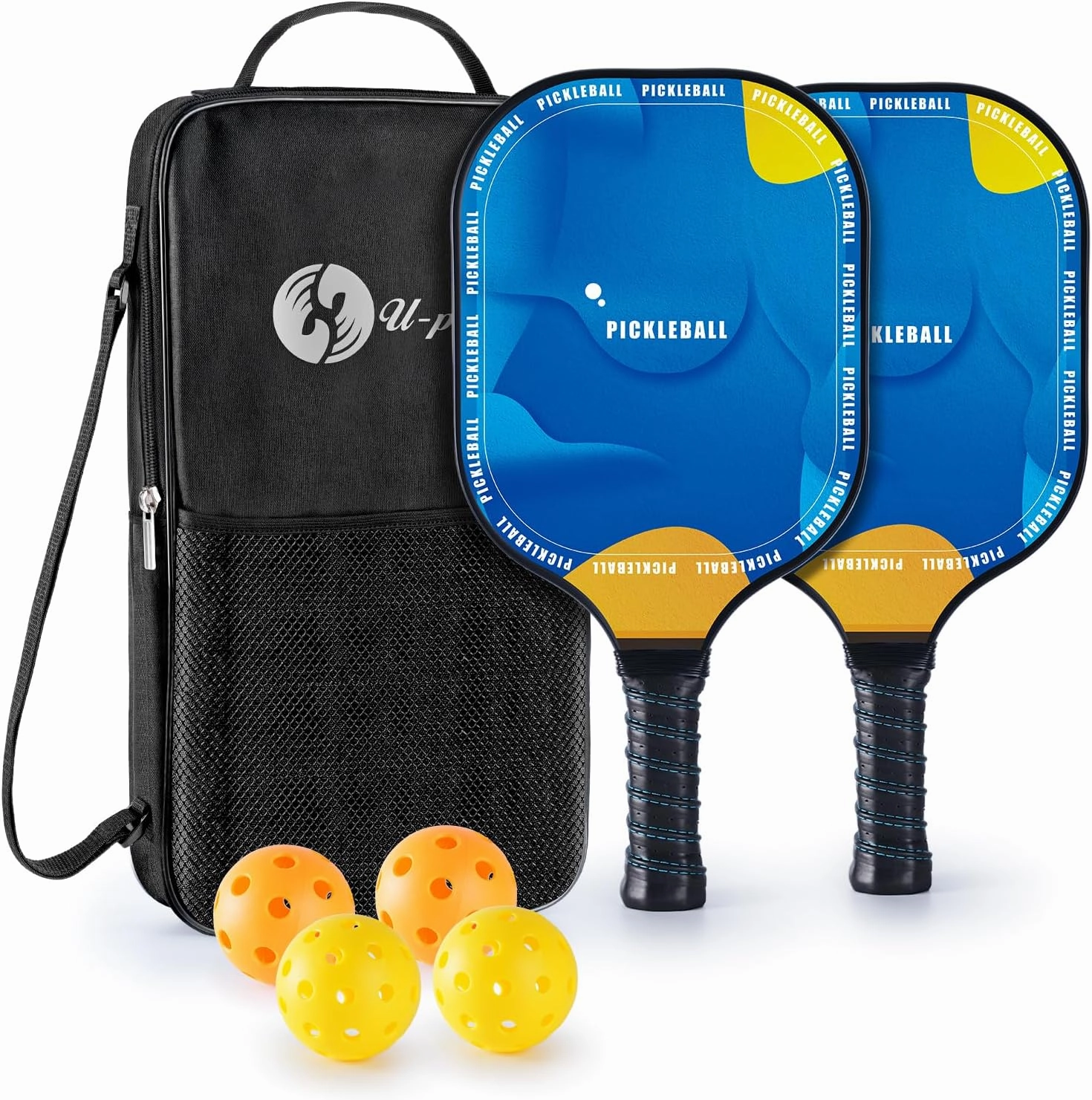 U-pick Pickleball Paddles Set of 2, Lightweight Fiberglass Pickleball Paddle, Easy Control for Beginners, Kids, Elderly, Pros, Men